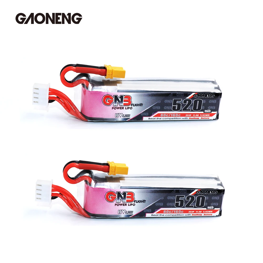 4 шт. аккумуляторная батарея Gaoneng GNB 520 мАч 3S 11 в 80C/160C HV разъем XT30 для Beta85X Micro FPV Racing