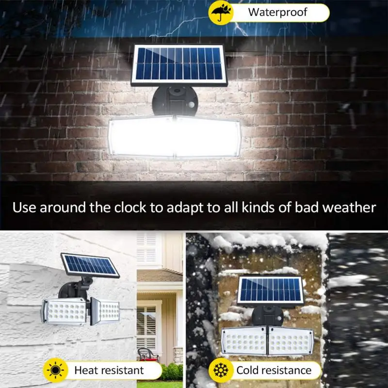 20 Вт 42LED/80COB двусторонний солнечный светильник IP65 водонепроницаемый настенный светильник радиолокационный СВЧ индукционный светильник roatable наружный садовый светильник