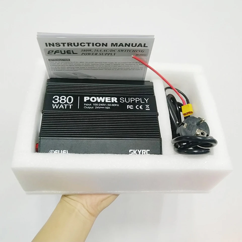 SKYRC 380W Источник питания 100-240V AC в DC 24V 16A RC адаптер питания для SKYRC B6 Nano ISDT PC-4860 BG-8S Q6 Pro DC зарядное устройство