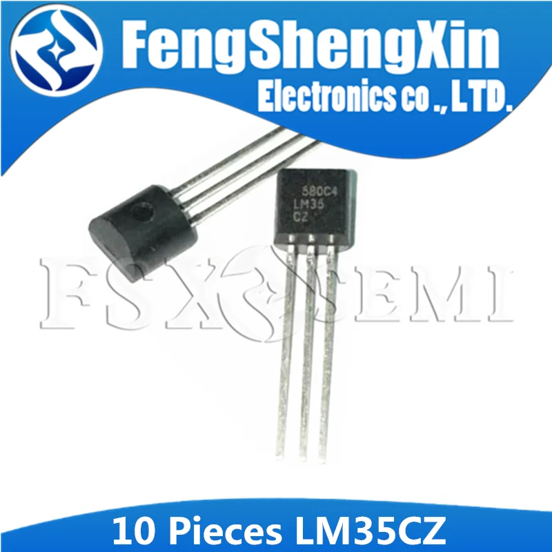 

10pcs LM35CZ TO-92 LM35C TO92 LM35 Precision Centigrade Temperature Sensors