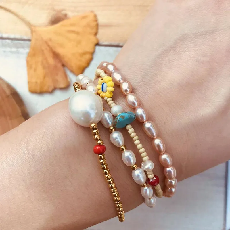 Роскошный бренд boho bileklik нарукавная повязка натуральный Мать пресноводный барочный жемчуг браслет Ювелирные изделия Браслеты mujer браслеты для женщин