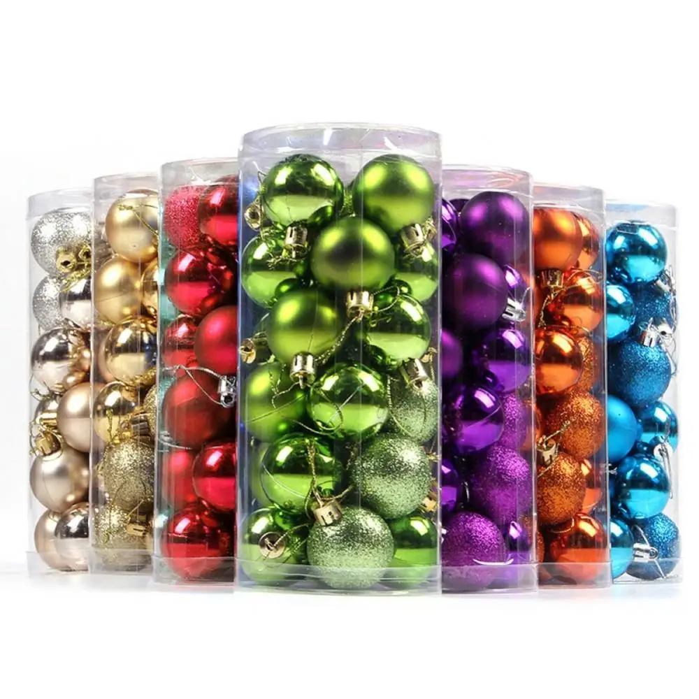 

Hot Sales 24Pcs 4/6/8cm Christmas Ball Ornament Baubles Xmas Tree Window Hanging Decor