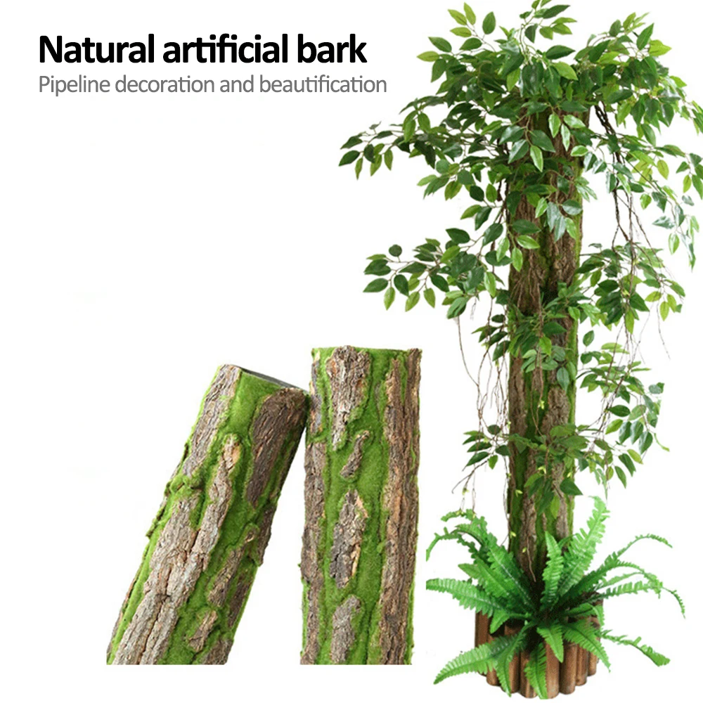 

DIY Wall Decoration Green Plant Bark Artificial Bark Indoor Pipe Decoration Material Artificial Moss For Water Pipe Pillar Cover