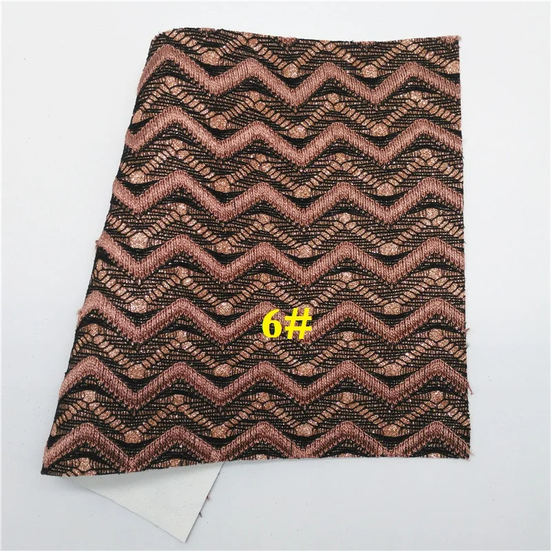 6 Glitterwishcome 21X29 см A4 размер винил для бантов блестящая ткань, флокирование стрелка волна кожа ткань листы для бантов, GM523A - Цвет: 6