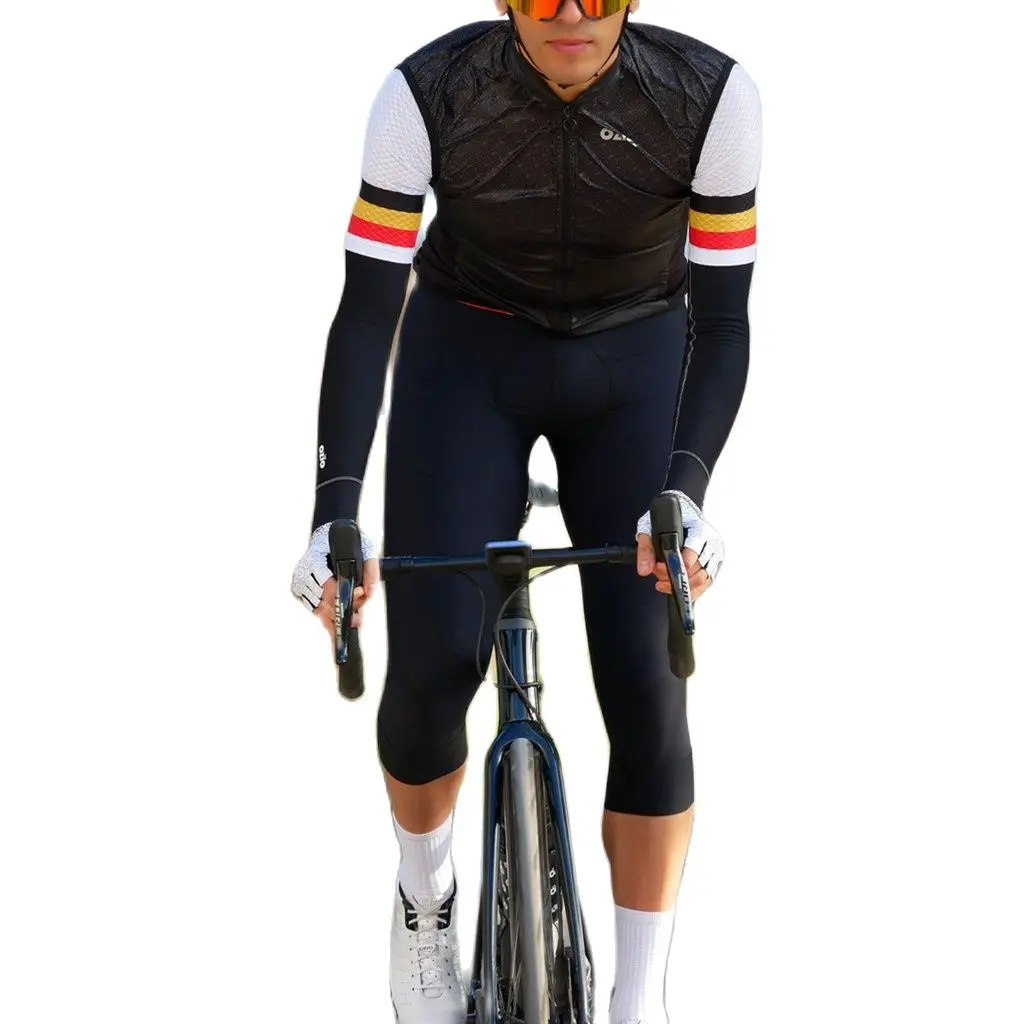 

Spring/autumn New Cycling Mens Bike 3/4 Black Bib Knickers Cropped Shorts Pantalon Mtb Road Bicycling 9d Spuer Gel Pad Pants New