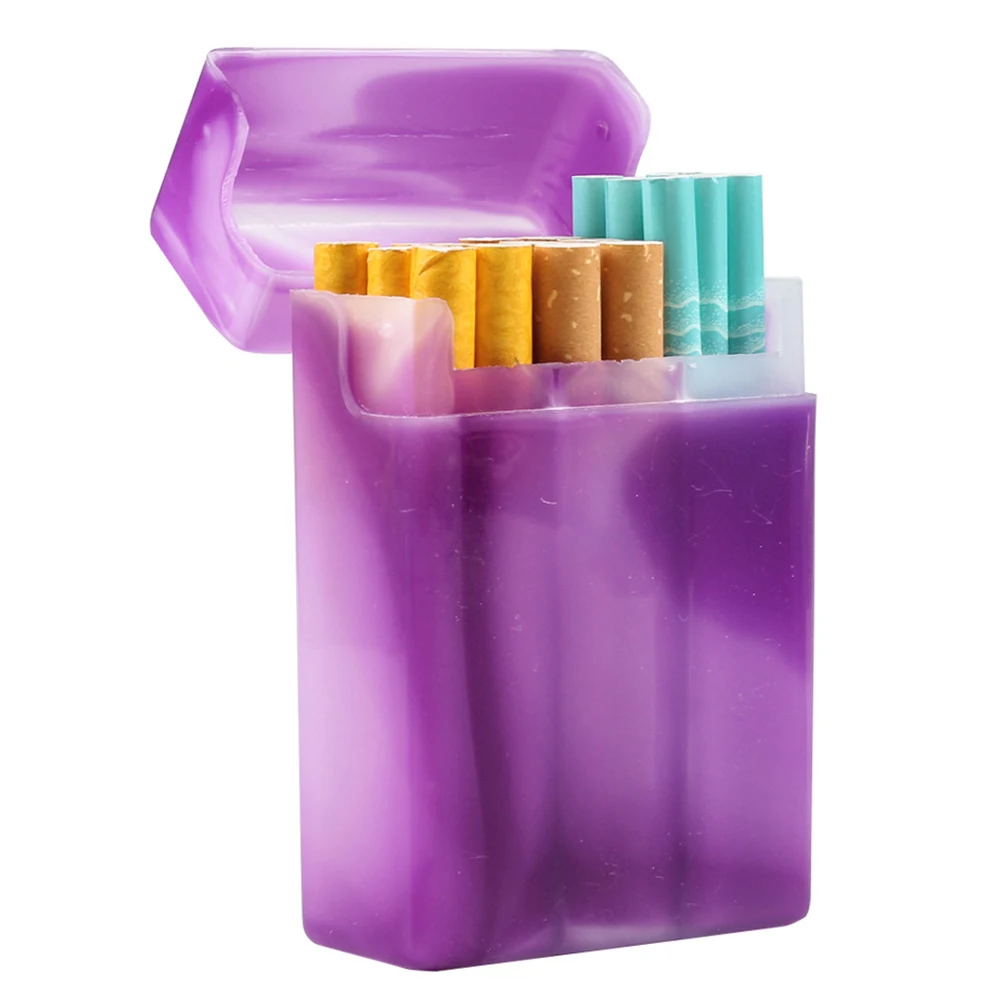 

1pcs Plastic Cigarette Case Storage Portable Shining Cigarettes Box Portable Cigarette Holder Container For Smoker Accessories