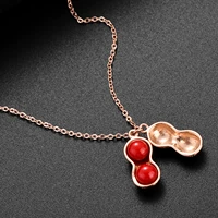 peanut pearl stainless steel necklace womens non fading rose gold clavicle chain necklaces for women jewelry stainless steel