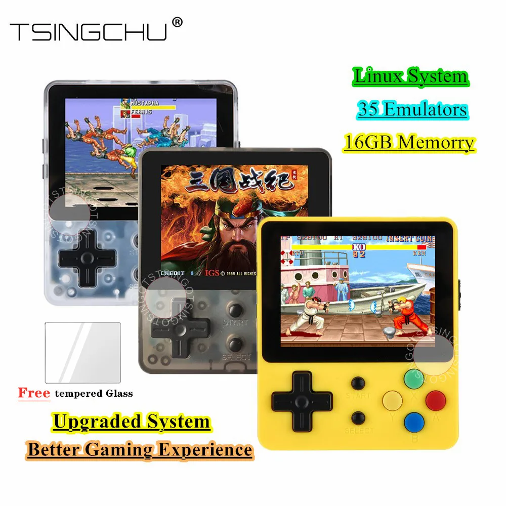 TSINGO DIY Linux система LDK игровая консоль 16 Гб памяти 1000+ игры 2,6 дюймов экран AV выход Ретро ручной карманный мини-игровой плеер