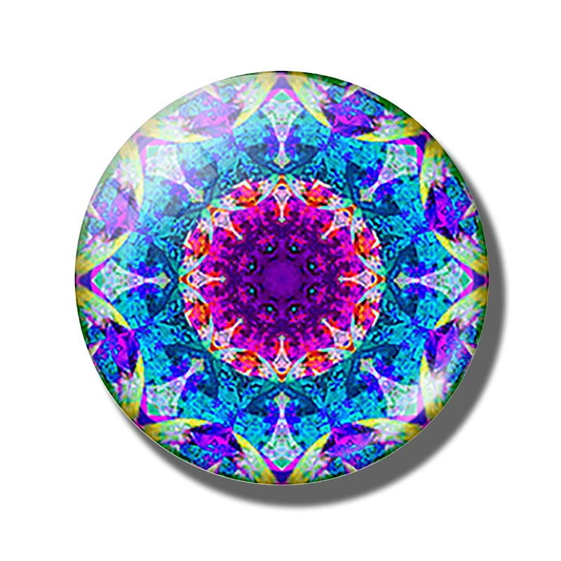 PACK OF 1 Мода Мандала магнит на холодильник 30 мм Стекло Круглый Кабошон декоративный холодильник магнитная наклейка домашняя отделка кухни инструмент - Цвет: PACK OF 1
