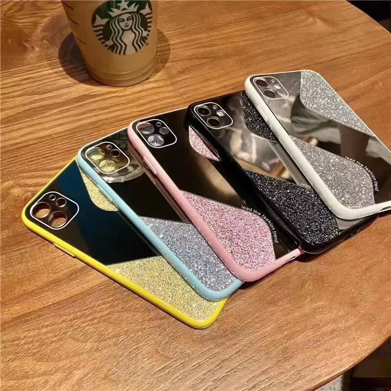 

Luxury Glitter Makeup Mirror Case for IPhone 12 Mini XR XS Max X 8 7 6 6s Plus 11 Pro Max SE 2020 Shockproof Soft Back Cover