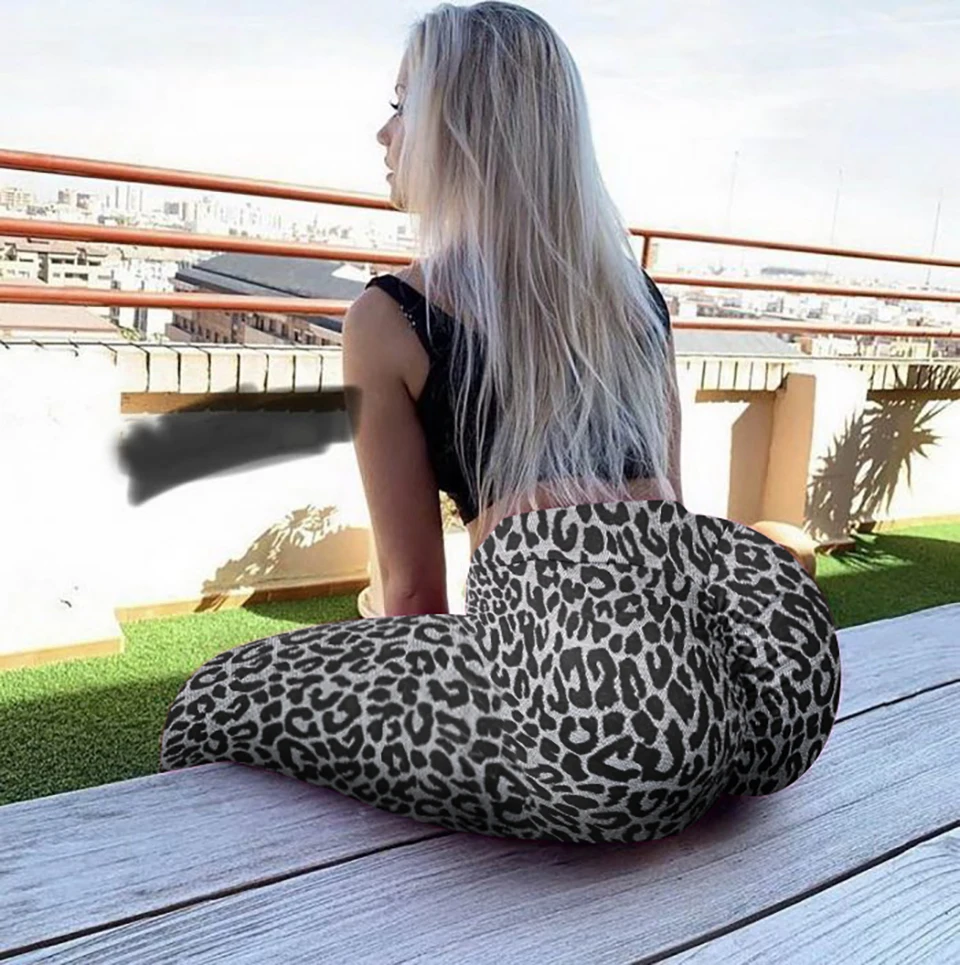 

Women Workout Leggings High Waist Leopard Printed Pants Ruched Butt Lifting Sport Tights Tummy Control Running Athletic Pants