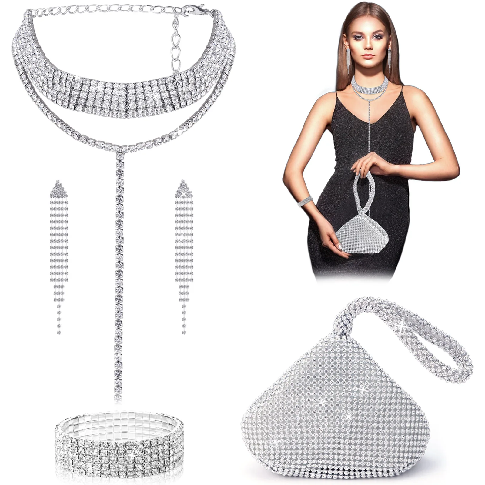 

Женская вечерняя сумка стразы, клатч с кристаллами, Женский кошелек, свадебный кошелек, сумка для вечеривечерние, банкета, клатч