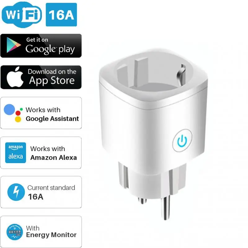 

Умная розетка с Wi-Fi, 16 А, с монитором питания