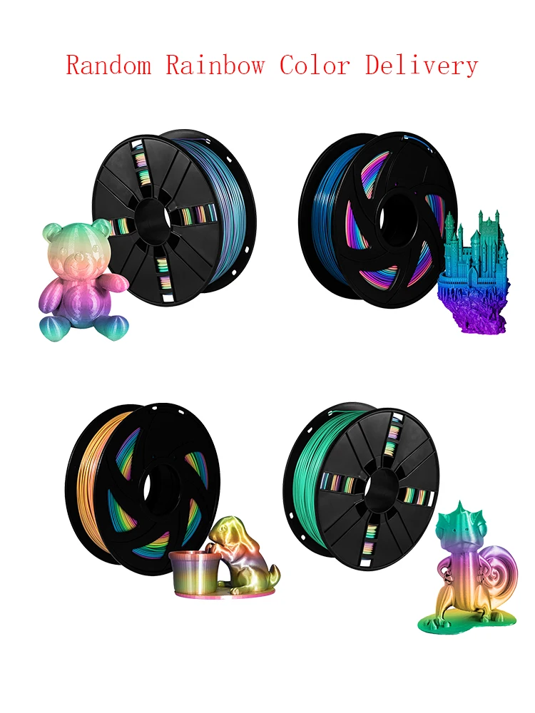 Нить для 3D-принтера XVICO нить PLA радужной расцветки КАТЫШКИ 1 75 мм кг нити 2 фунта |