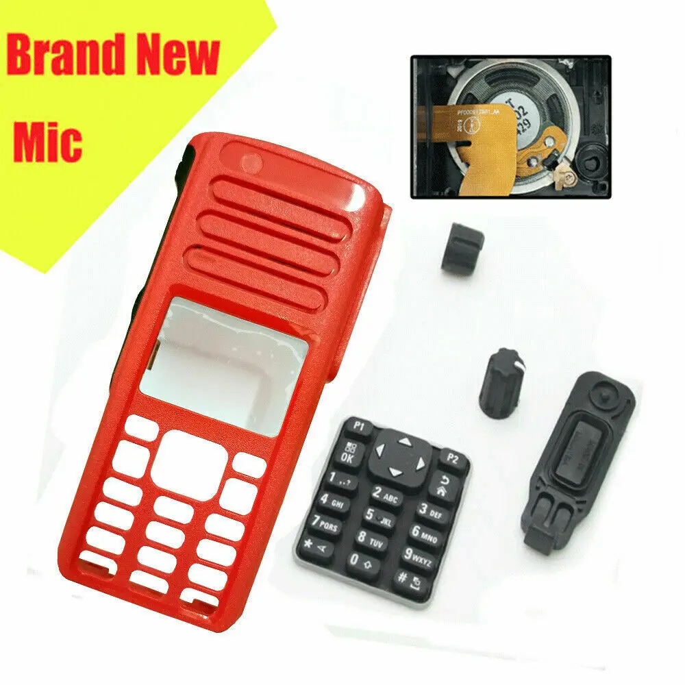 

Red Replacement Repair Case Housing Cover Kit With Speaker+Mic for Radio XPR7550e XIR P8668i DGP8550e--VBLL