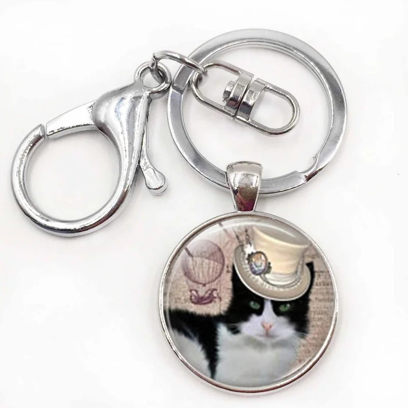 Новинка Модные стильные модные металлическая котенок брелок кольцо для ключей с