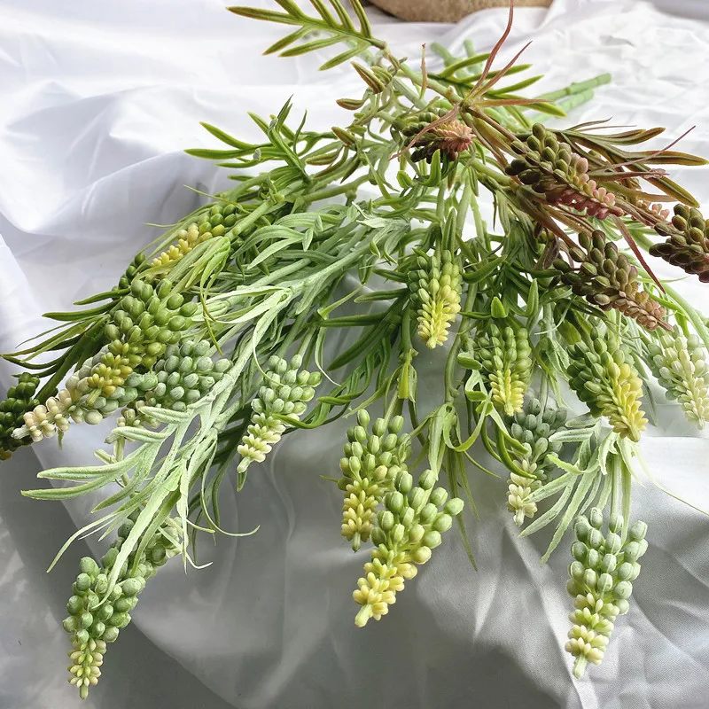 Новые пластмассовые зерновые искусственные растения с листьями цветы для