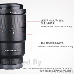 Наклейка SEL90M28G для Объектива Sony FE 90 мм F2.8 Макросъемка против царапин защитная пленка