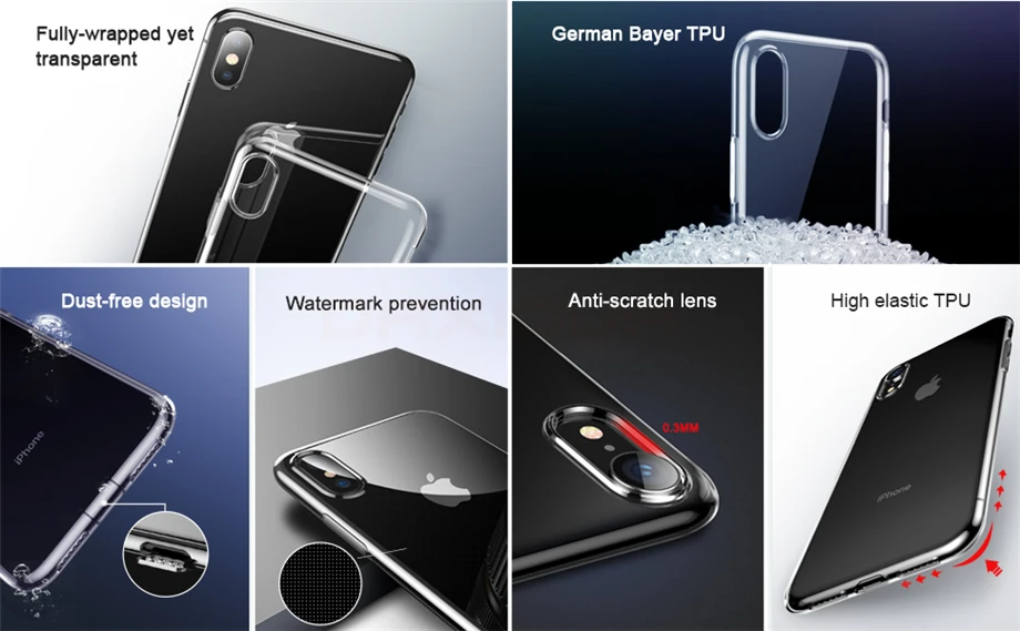 Роскошный прозрачный мягкий чехол из ТПУ для iPhone 11 Pro Max 7 8 6 6s Plus 7Plus 8Plus X XS MAX XR Прозрачный чехол для телефона 5 5S SE 6s Plus