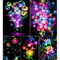 5d diy diamond painting colorful bubble flower embroidery full round square drill cross stitch kits mosaic pictures home decor