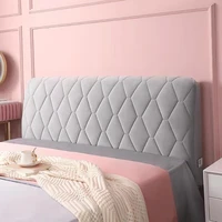 high grade beige soft velvet quilted head cover all inclusive bed back protector cover coral fleece plush headboard cover