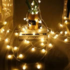 Сказочная гирлянда 10 м, 20 м, 30 м, 50 м, светодиодная гирлянсветильник с шариками, водонепроницаемая уличная светодиодная гирлянсветильник с лампочками для свадьбы Вечерние НКИ, Рождества, сада