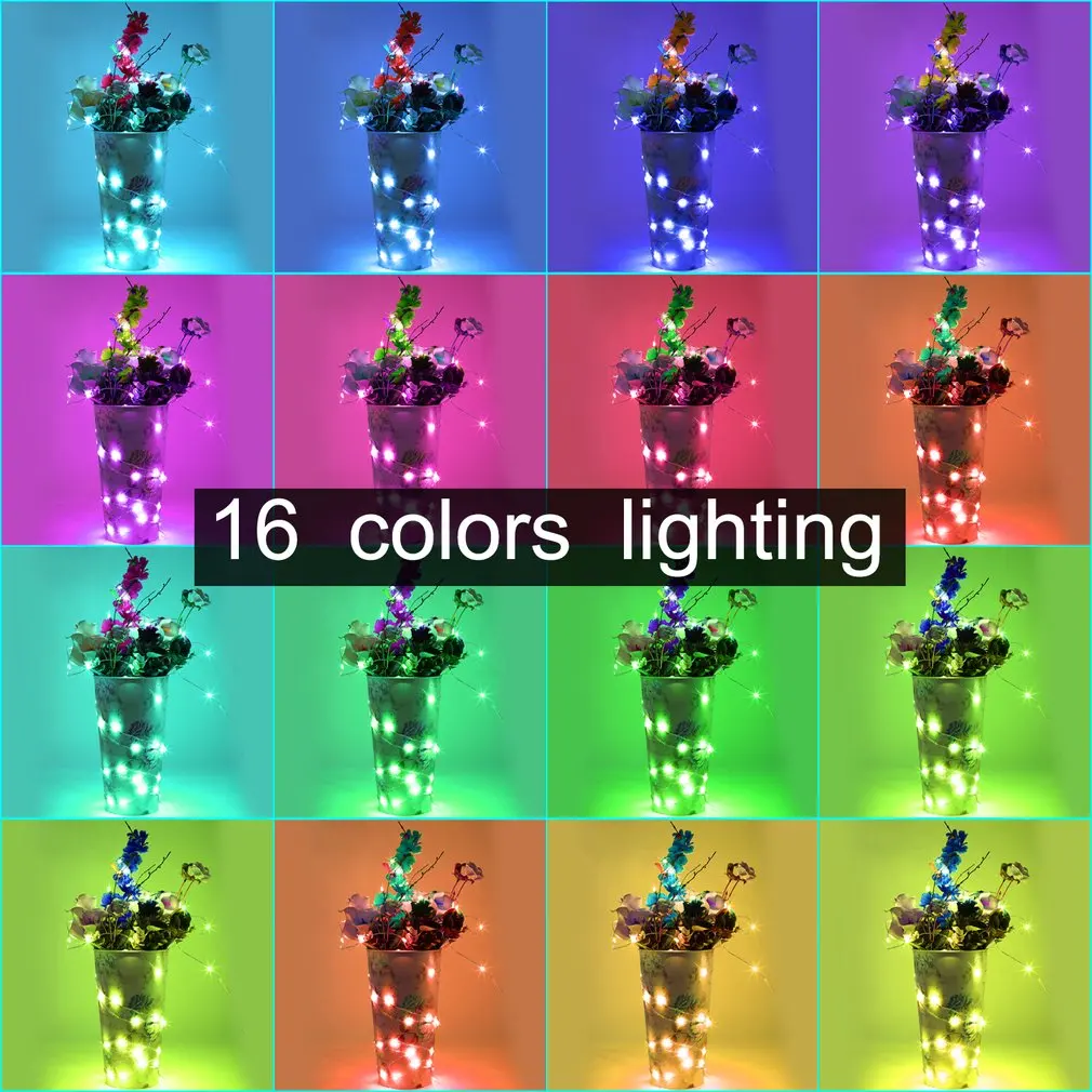 Waterproof 3m 30LEDs RGB LED String Lights Battery Powered With Remote Indoor Decor Outdoor Garden Stroller Christmas Tree | Лампы и