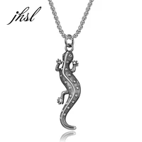 jhsl neo gothic men animal gecko necklace pendants stainless steel silver color fashion jewelry dropship wholesale