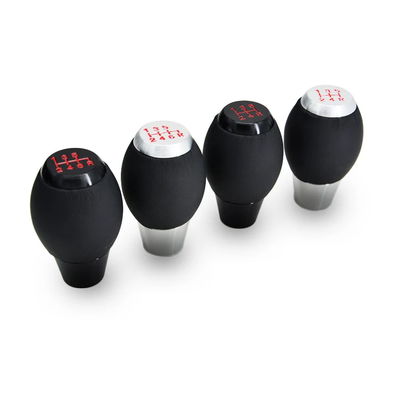 

YOLU Universal Car accessries Car Gear Shift Knob Head 5/6 Speed Manual Shifter Lever Stick Red Black Stitche PU Leather