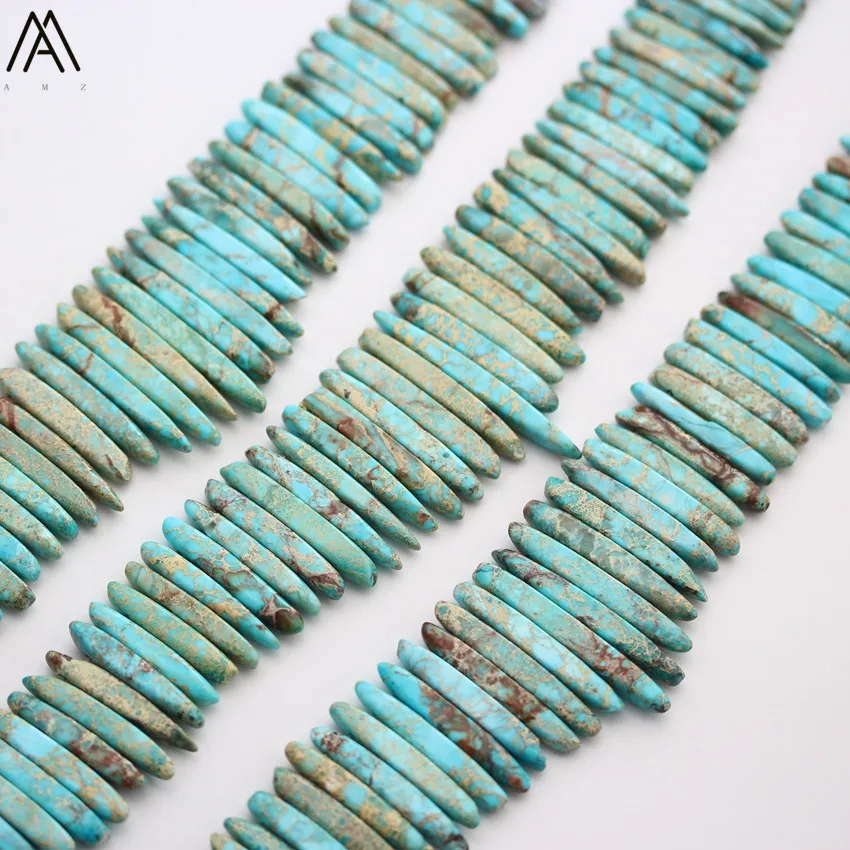 Природные морские осадки Jaspers Stick Point Loose Beads Cut Slice Emperor подвесные бусины для женщин