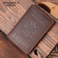 russian federation passport case men crazy horse leather passport cover women 100 genuine cowhide leather travel passport bag