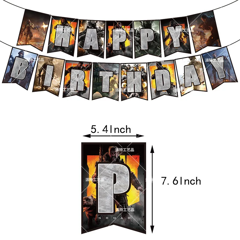 Juego de decoraci&oacute;n para fiesta de cumplea&ntilde;os con tem&aacute;tica Call Of Duty, pancarta, juego de cartas para pastel, dise&ntilde;o de escena de globo, fiesta, evento, suministro, juguetes para Baby Shower-1