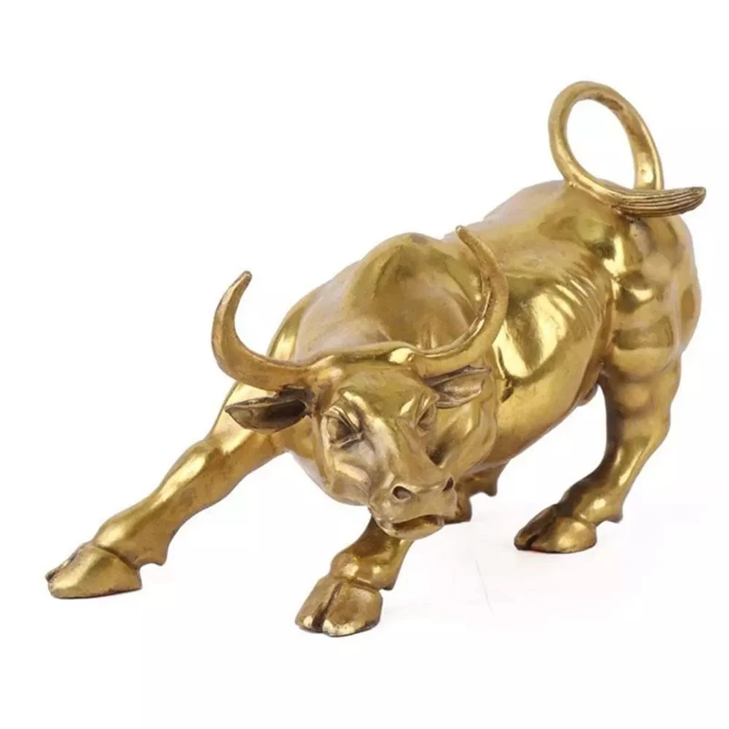 

Hot XD-Bull Statue Ox Brass Sculpture Wall Street BEST Home Bulls Decor