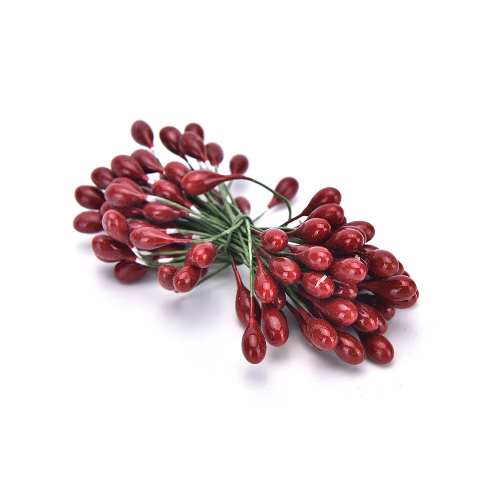 100 головка Мини Поддельные фрукты стекло ягоды Искусственный Красный Гранат