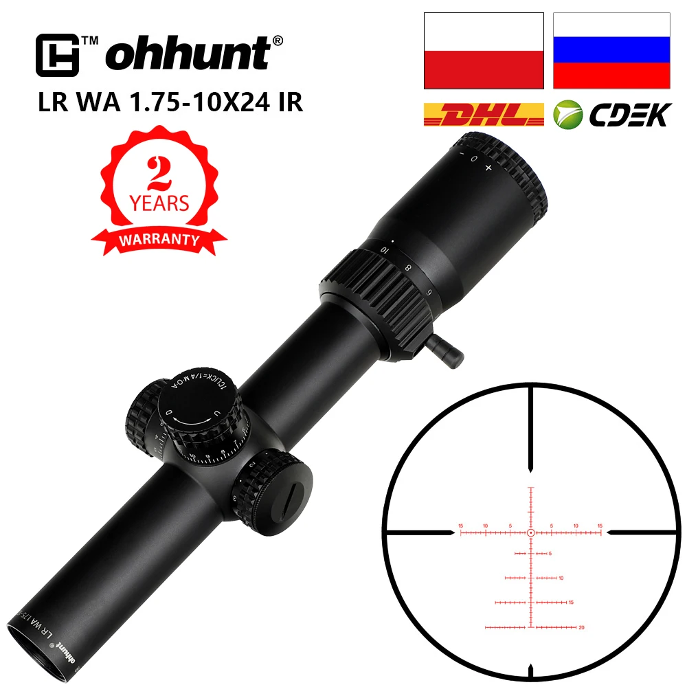 Ohhunt LR WA 1 75 10X24 ИК Компактный Охотничий Прицел Тактическое Стекло Травленая Сетка