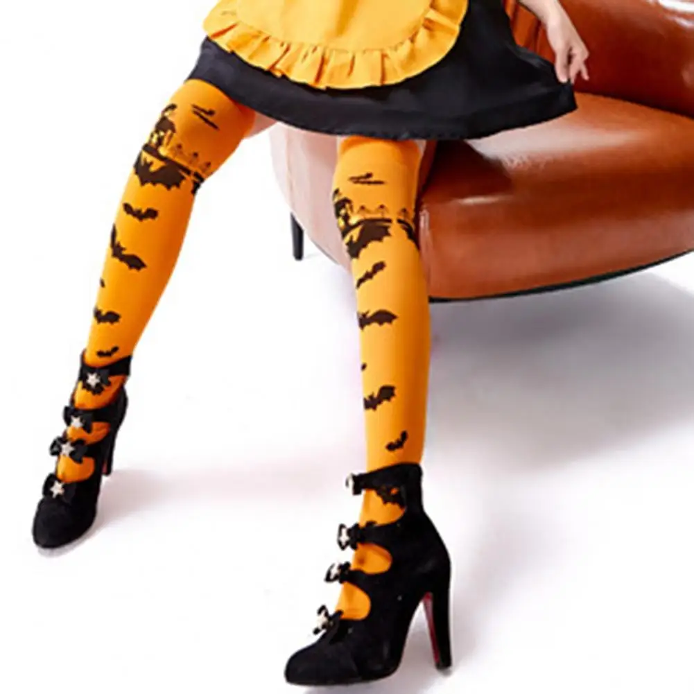 

Thigh High Stockings Witch Pattern Over-knee Length Stretchy Long Socks Halloween Costumes