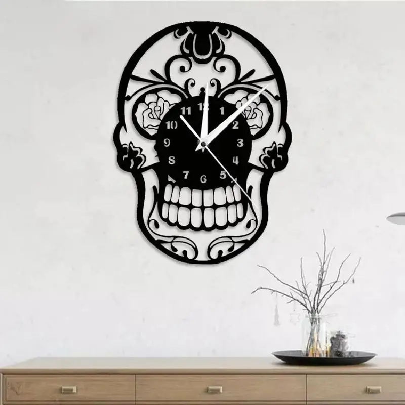Креативные настенные 3d-часы с человеческим скелетом Череп современный дизайн