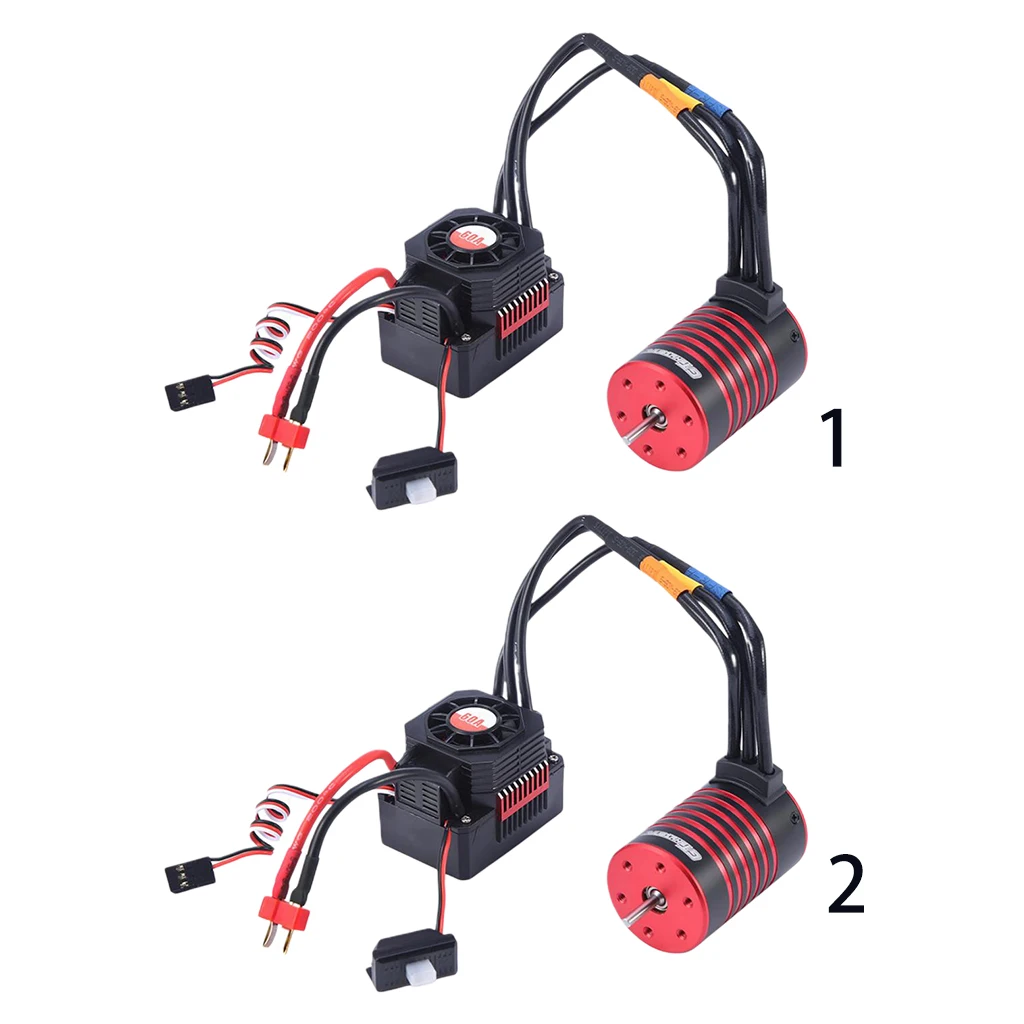 

1/10 Brushless Motor 60A ESC w/ Heat Sink for 1:10 RC Car Truck Upgrade