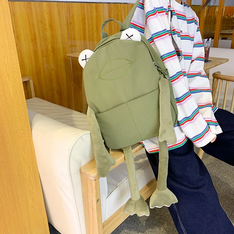 Schoolbag Female Cartoon New Backpack Ugly Frog Personality Super Fire Student Leisure Cute High Capacity School Bags | Багаж и сумки
