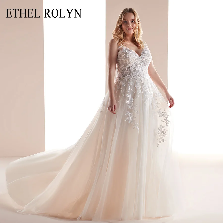 Этель ROLYN размера плюс свадебные платья 2021 свадебное платье Vestido De Noiva сексуальное