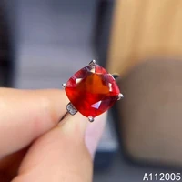 kjjeaxcmy fine jewelry 925 sterling silver gem natural garnet new female woman lady girl crystal adjustable ring support test