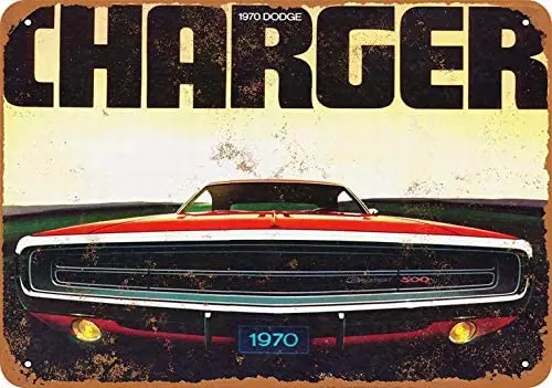 8x12 металлический знак-1970 Dodge Зарядное устройство 500-винтажное украшение для стен