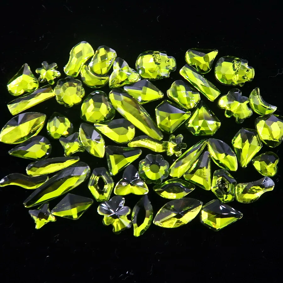 Милые формы микс 50 шт./пакет оливковый цвет шт разноцветных Стекло Хрустальные