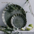 Уникальный винтажный металлический поднос с цветочным ободком ручной работы, круглый железный поднос с резинками в деревенском ретро-стиле для дома, церкви, свадьбы