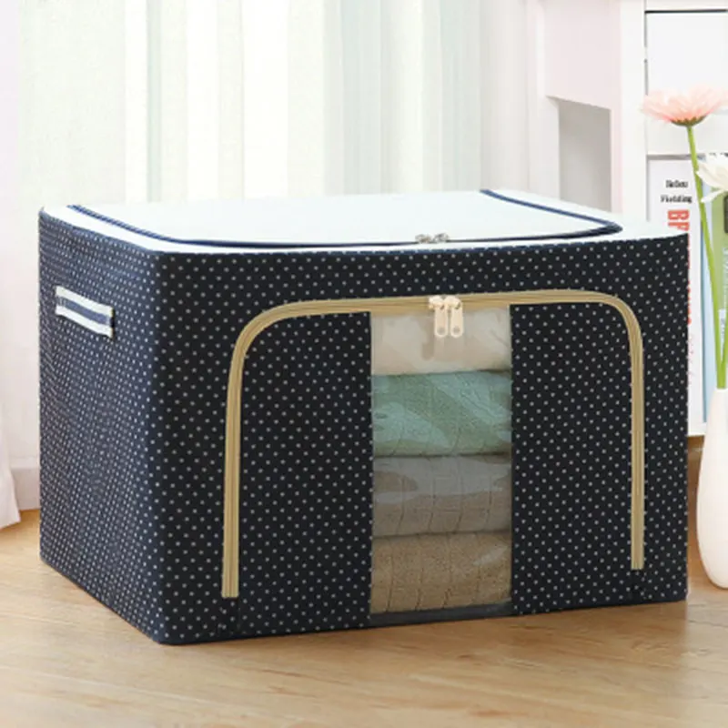 

Oxford Cloth Steel Frame Storage Box for Clothes Bed Sheets Blanket Pillow Shoe Holder Container Organizer RT88