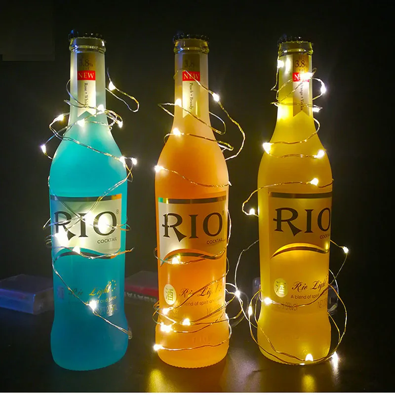 Пробковые светильники в форме винных бутылок 10/20LED DIY струнный светильник с