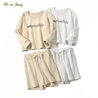 baby girl boy cotton clothes set hoodie and shorts 2pcs infant toddler child tracksuit long sleeve spring autumn summer 1 8y