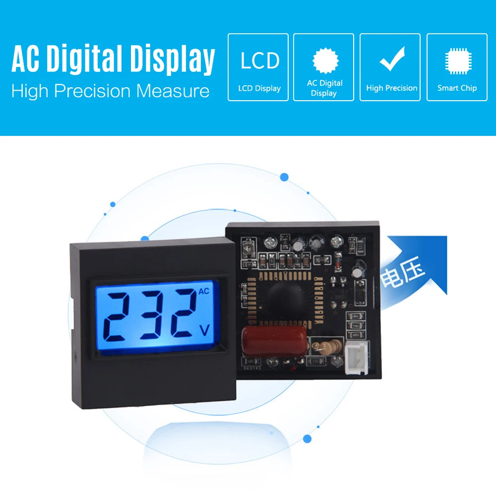 Переменный ток 80 500 в ЖК цифровой вольтметр измеритель напряжения вольт