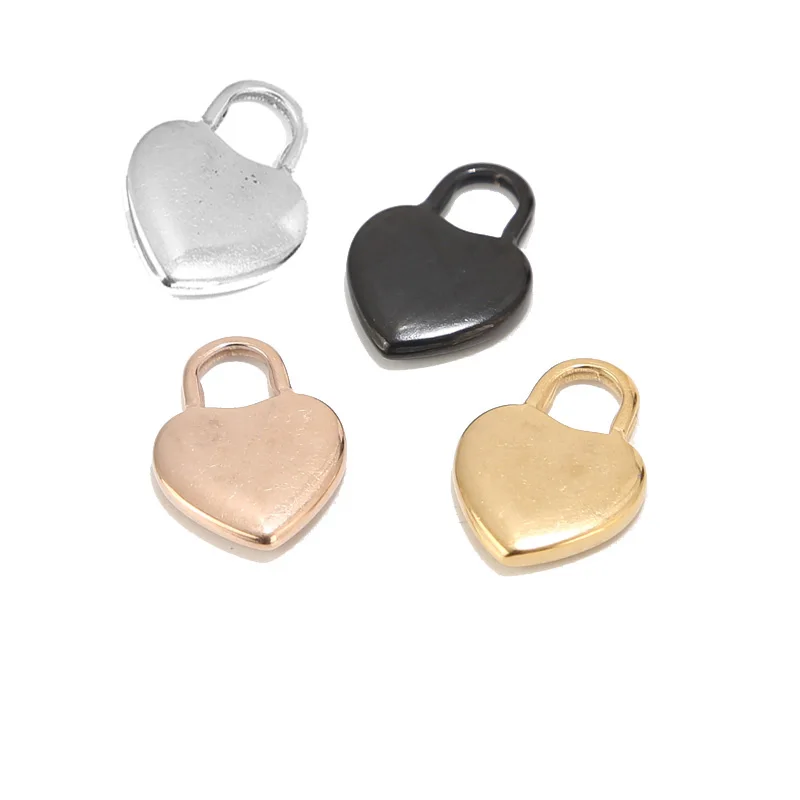 Серебро/золото/черный/розовое золото цвет нержавеющая сталь замок Подвески