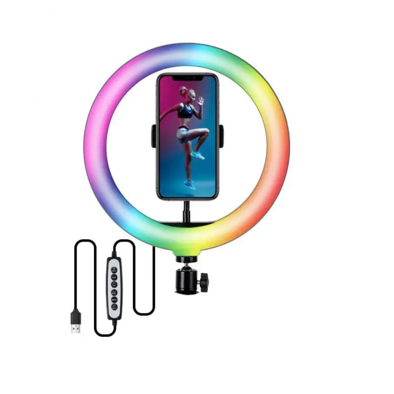 

Selfie Ring Light Photography Led Rim of Lamp with Mobile Holder Support Tripod Stand Ringlight for Live Video Streaming